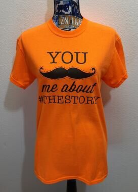 Gildan Orange Heavy Cotton Printed Tee l Size: S